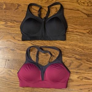Two supportive sports bras